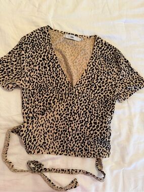Cheetah Wrap Crop Top
